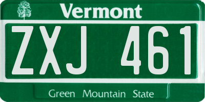 VT license plate ZXJ461