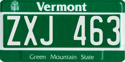 VT license plate ZXJ463