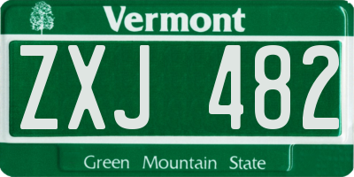 VT license plate ZXJ482