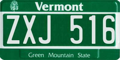 VT license plate ZXJ516