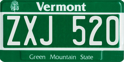 VT license plate ZXJ520