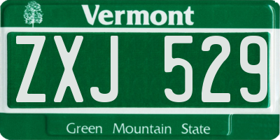VT license plate ZXJ529