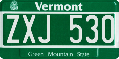 VT license plate ZXJ530