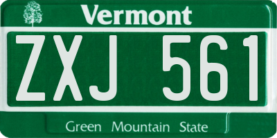 VT license plate ZXJ561