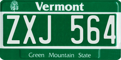 VT license plate ZXJ564