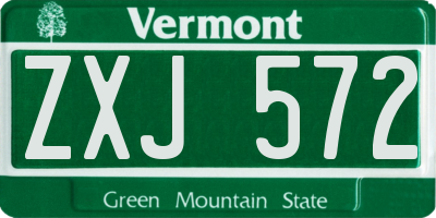 VT license plate ZXJ572