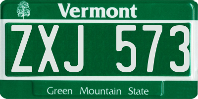 VT license plate ZXJ573