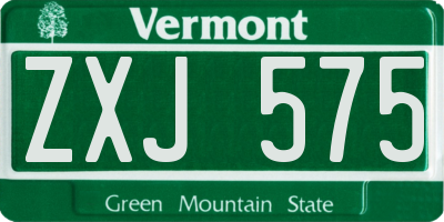 VT license plate ZXJ575
