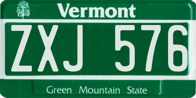 VT license plate ZXJ576