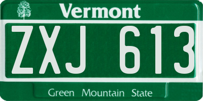 VT license plate ZXJ613