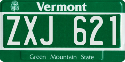 VT license plate ZXJ621