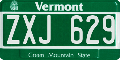 VT license plate ZXJ629