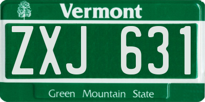 VT license plate ZXJ631