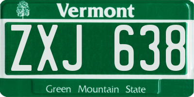 VT license plate ZXJ638