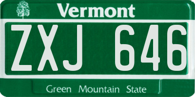 VT license plate ZXJ646