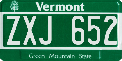 VT license plate ZXJ652