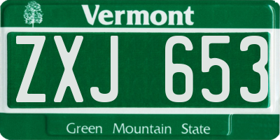 VT license plate ZXJ653
