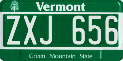 VT license plate ZXJ656