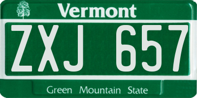 VT license plate ZXJ657