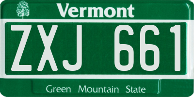 VT license plate ZXJ661