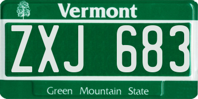 VT license plate ZXJ683