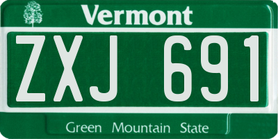 VT license plate ZXJ691
