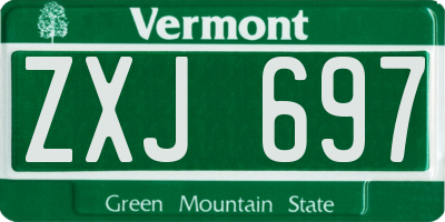 VT license plate ZXJ697