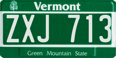 VT license plate ZXJ713