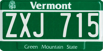 VT license plate ZXJ715