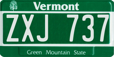 VT license plate ZXJ737