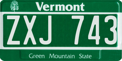 VT license plate ZXJ743