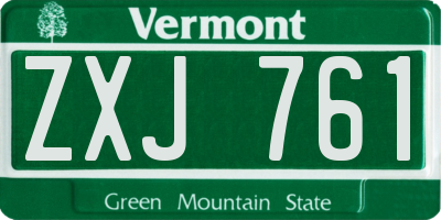 VT license plate ZXJ761