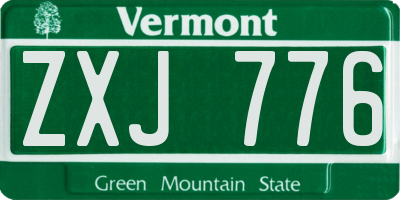 VT license plate ZXJ776