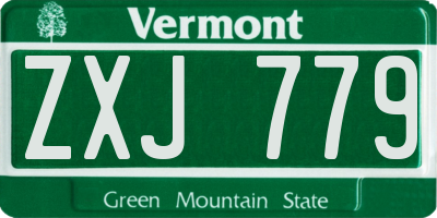 VT license plate ZXJ779