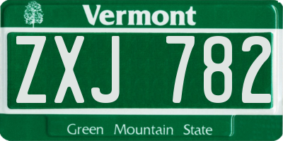 VT license plate ZXJ782