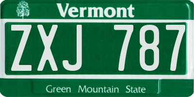 VT license plate ZXJ787