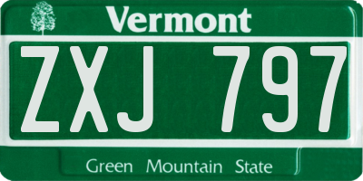 VT license plate ZXJ797