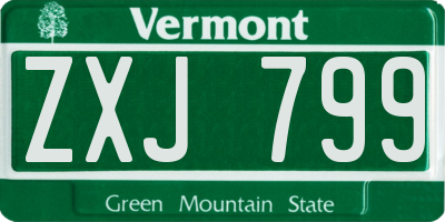 VT license plate ZXJ799