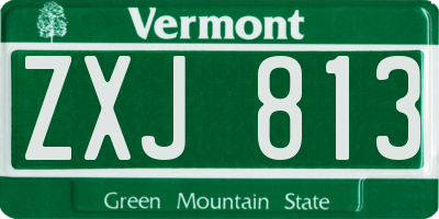 VT license plate ZXJ813