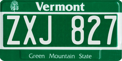 VT license plate ZXJ827