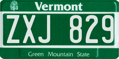 VT license plate ZXJ829