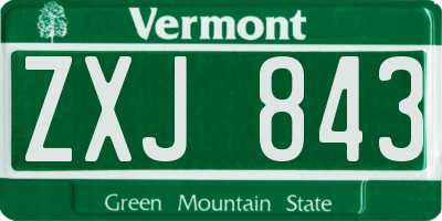 VT license plate ZXJ843