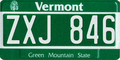 VT license plate ZXJ846