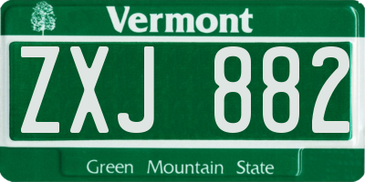 VT license plate ZXJ882