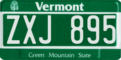 VT license plate ZXJ895