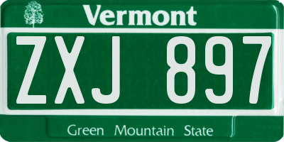 VT license plate ZXJ897