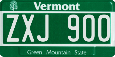 VT license plate ZXJ900