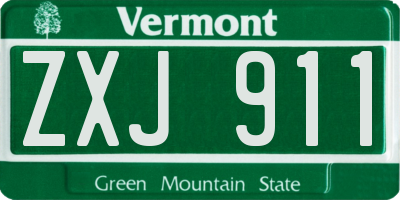 VT license plate ZXJ911