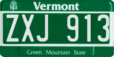 VT license plate ZXJ913