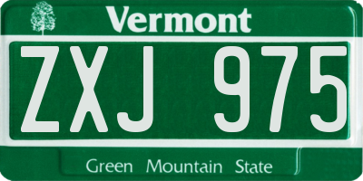 VT license plate ZXJ975